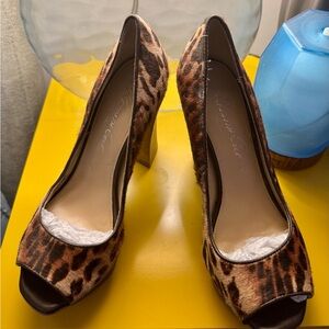 Kenneth Cole Animal Print Peep Toe Heels